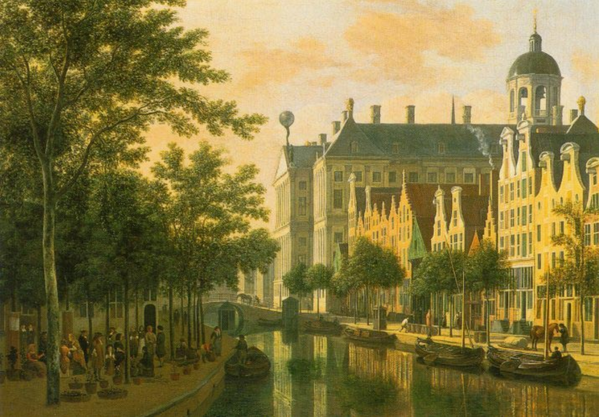 The Nieuwezijds Voorburgswal in Amsterdam during the Dutch Golden Age
