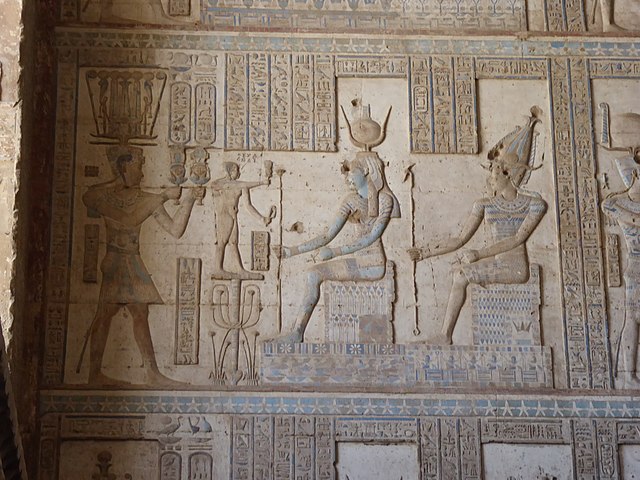 Isis, osiris and king ptolemy