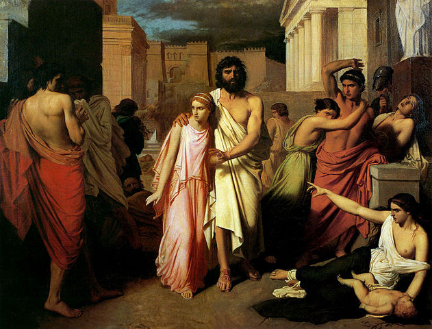 A painting of oedipus and antigone